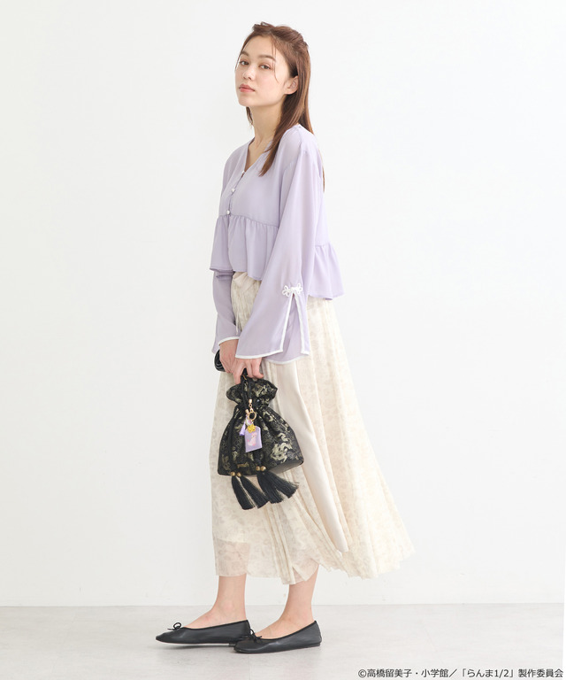 「らんま1/2」チャイナボレロブラウス（カラー：ブラック／ボルドー／マスタード／ラベンダー）