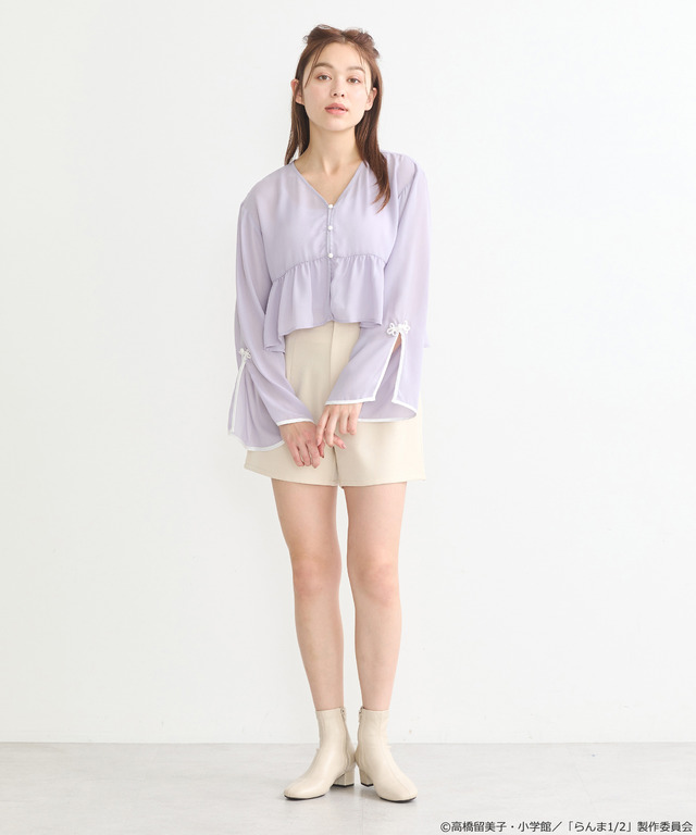 「らんま1/2」チャイナボレロブラウス（カラー：ブラック／ボルドー／マスタード／ラベンダー）