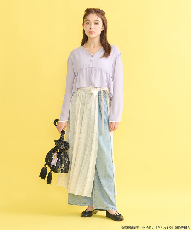 「らんま1/2」チャイナボレロブラウス（カラー：ブラック／ボルドー／マスタード／ラベンダー）