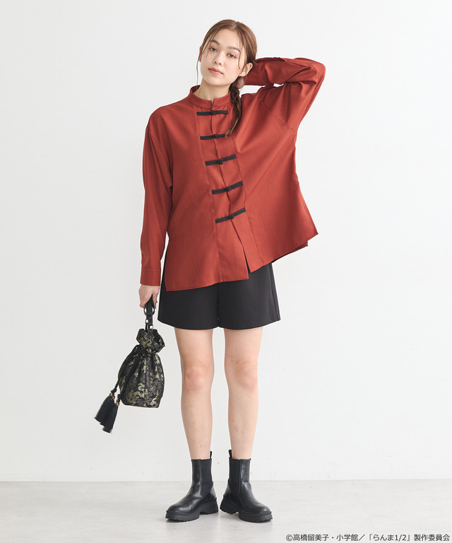 「らんま1/2」チャイナシャツ（カラー：ブラック／ボルドー）