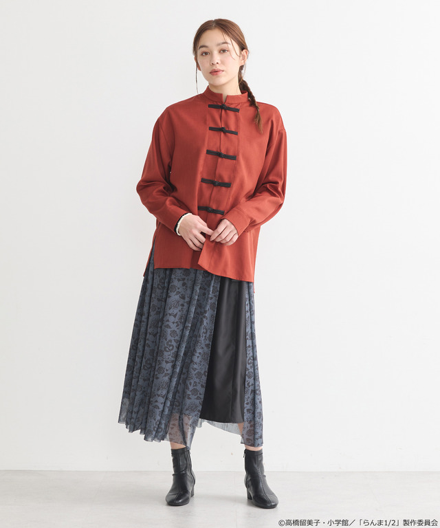 「らんま1/2」チャイナシャツ（カラー：ブラック／ボルドー）