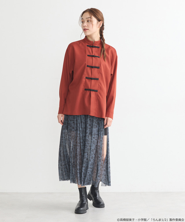 「らんま1/2」チャイナシャツ（カラー：ブラック／ボルドー）