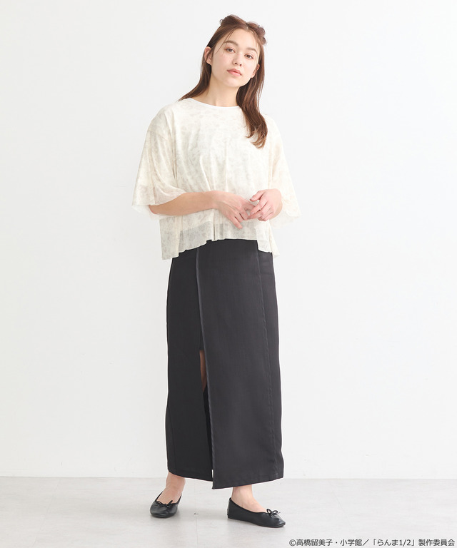 「らんま1/2」シアードッキングTシャツ（カラー：アイボリー／ブラック）