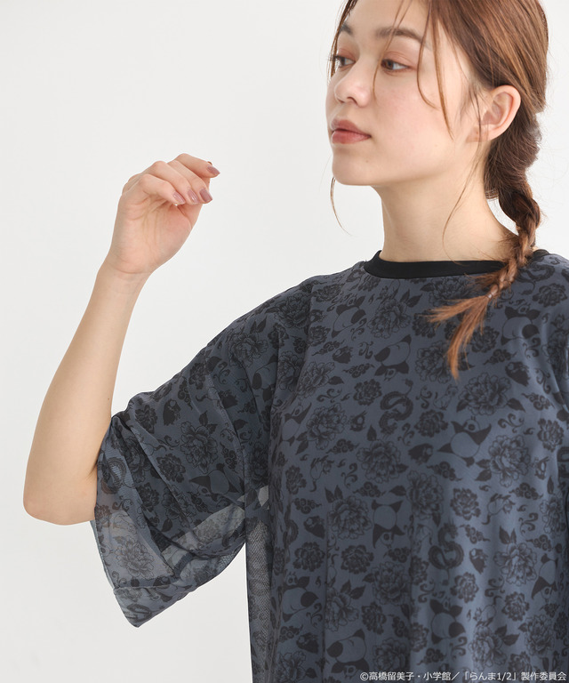 「らんま1/2」シアードッキングTシャツ（カラー：アイボリー／ブラック）