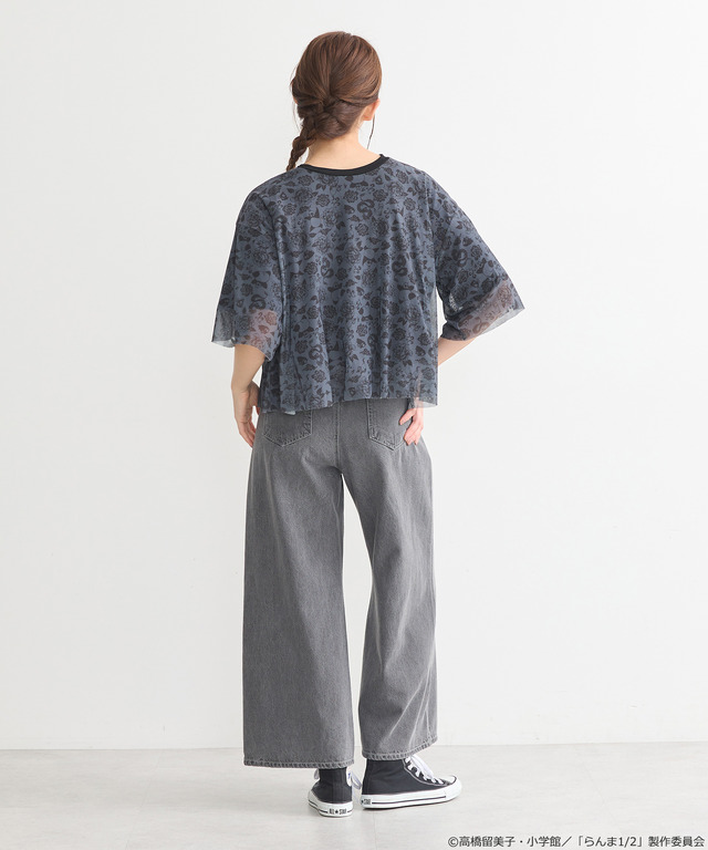 「らんま1/2」シアードッキングTシャツ（カラー：アイボリー／ブラック）