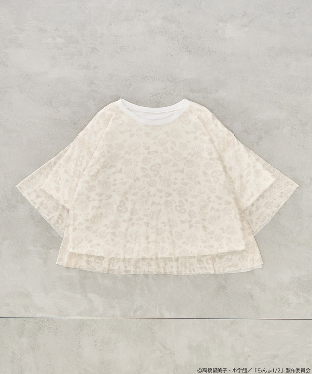 「らんま1/2」シアードッキングTシャツ（カラー：アイボリー／ブラック）