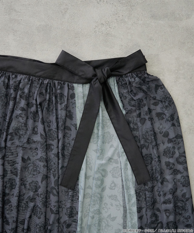 「らんま1/2」シアーレイヤードスカート（カラー：アイボリー／ブラック）