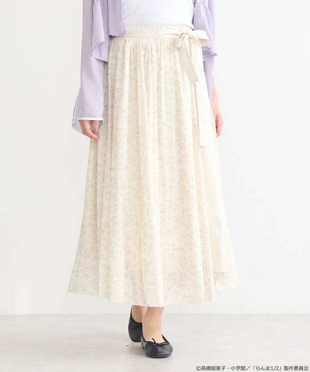 「らんま1/2」シアーレイヤードスカート（カラー：アイボリー／ブラック）
