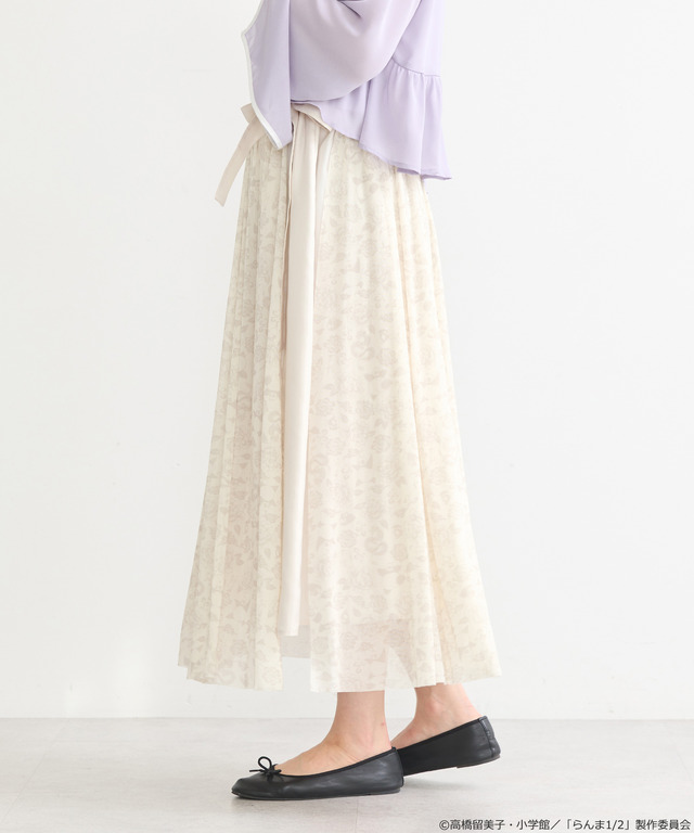「らんま1/2」シアーレイヤードスカート（カラー：アイボリー／ブラック）