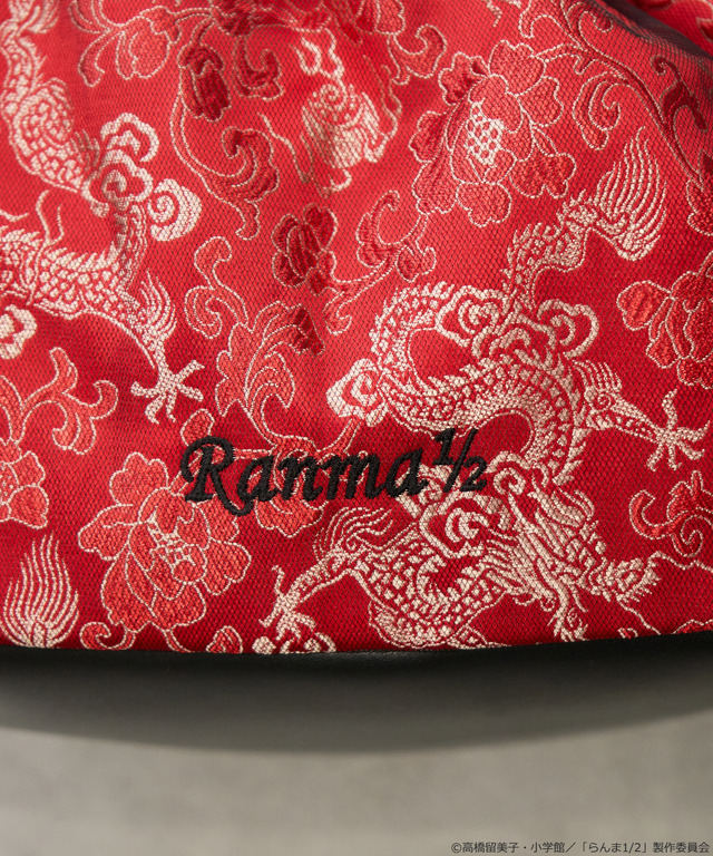 「らんま1/2」チャイナ巾着ショルダーバッグ（カラー：ブラック／レッド）