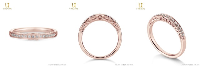 フライトモチーフ（クリアカード編）ハーフエタニティリング　K10ピンクゴールド