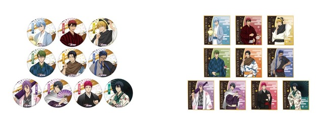 「『黒子のバスケ』×GiGOコラボカフェ池袋」「和紙風缶バッジ～和装ver.～」「ミニ色紙～和装ver.～」