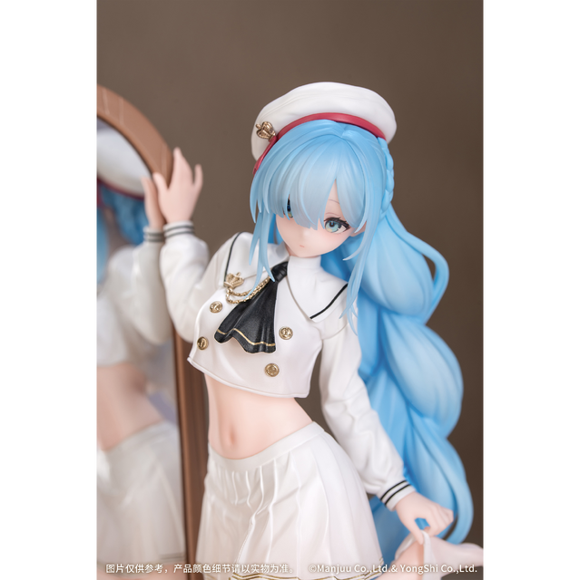 へそ出しセーラー服に、脱ぎかけタイツ！『アズレン』より「ジェーナス」1/8スケールフィギュアが予約受付開始ー専用台座の全身鏡でリアル感が凄い