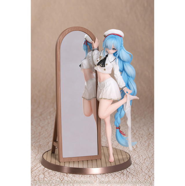 へそ出しセーラー服に、脱ぎかけタイツ！『アズレン』より「ジェーナス」1/8スケールフィギュアが予約受付開始ー専用台座の全身鏡でリアル感が凄い