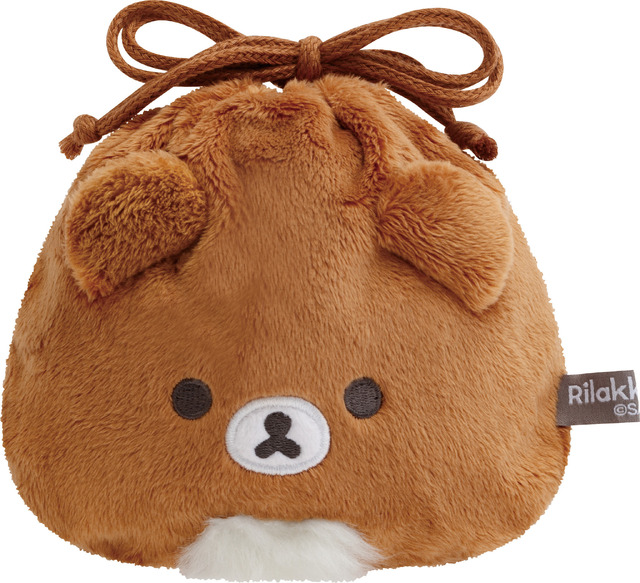 「リラックマ『BASIC RILAKKUMA Flower』ぬいぐるみ巾着コレクション チャイロイコグマ」（C）2025 SAN-X CO., LTD. ALL RIGHTS RESERVED.