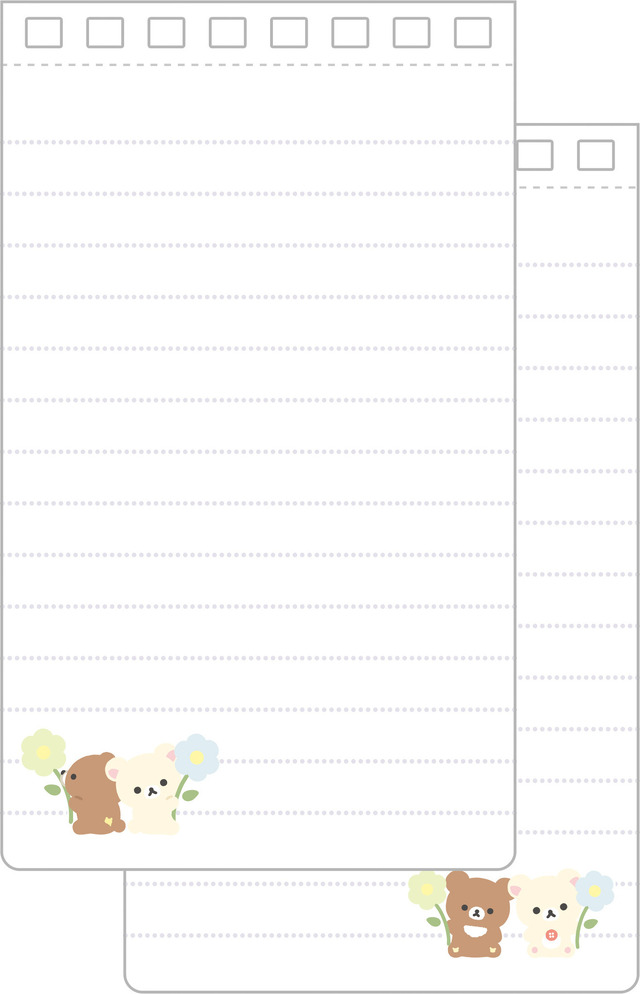 「リラックマ『BASIC RILAKKUMA Flower』ロングSPメモ コリラックマ＆チャイロイコグマ」（C）2025 SAN-X CO., LTD. ALL RIGHTS RESERVED.
