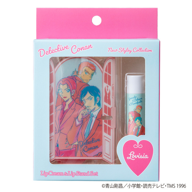 『Lovisia 名探偵コナンリップクリーム＆リップスタンド セット』各1,870円（税込）