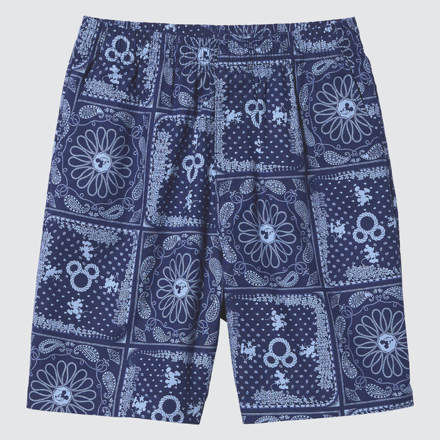 ユニクロ「MEN ディズニー イン ブルー リネンブレンドイージーショーツ」カラー：69 NAVY（C）Disney