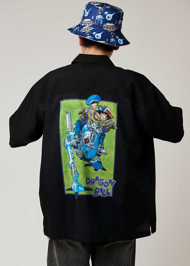 悟空と悟飯｜ビッグシルエットポリトロ半袖シャツ