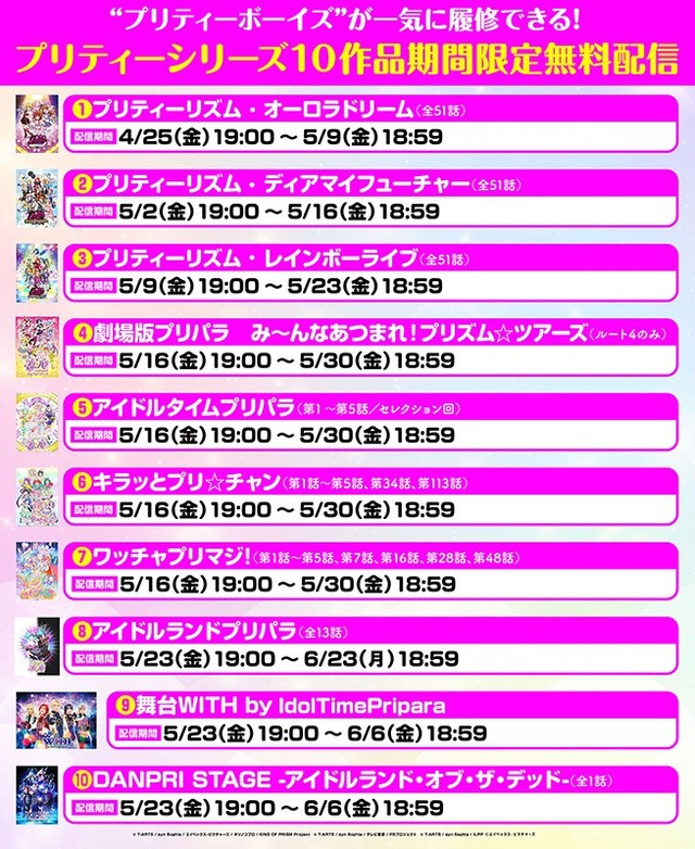 プリティーシリーズ過去作品の期間限定無料配信