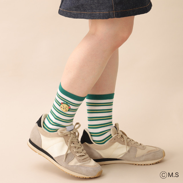 コジコジ マルチボーダー刺繍ソックス