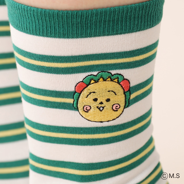 コジコジ マルチボーダー刺繍ソックス