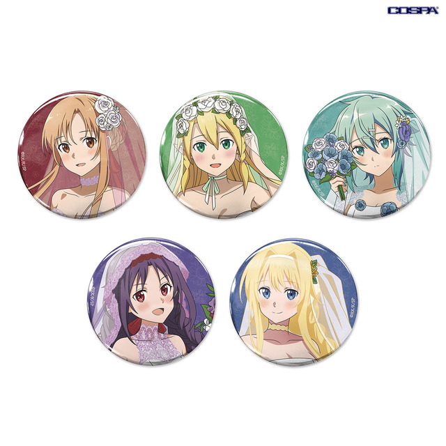 TVアニメ『ソードアート・オンライン』「描き下ろし 65mm缶バッジ ウェディングドレスVer.」各種（C）2020 川原 礫/KADOKAWA/SAO-P Project