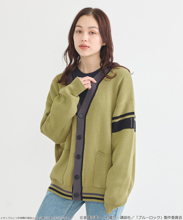 TVアニメ『ブルーロック』× earth music＆ecology Japan Label「ニットカーディガン 潔 世一 モデル＜グリーン＞」