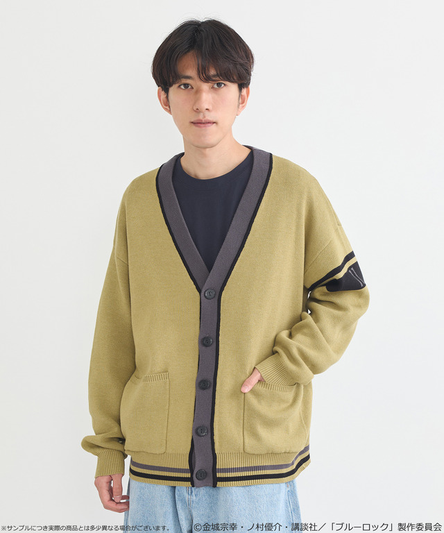 TVアニメ『ブルーロック』× earth music＆ecology Japan Label「ニットカーディガン 潔 世一 モデル＜グリーン＞」