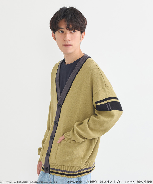 TVアニメ『ブルーロック』× earth music＆ecology Japan Label「ニットカーディガン 潔 世一 モデル＜グリーン＞」