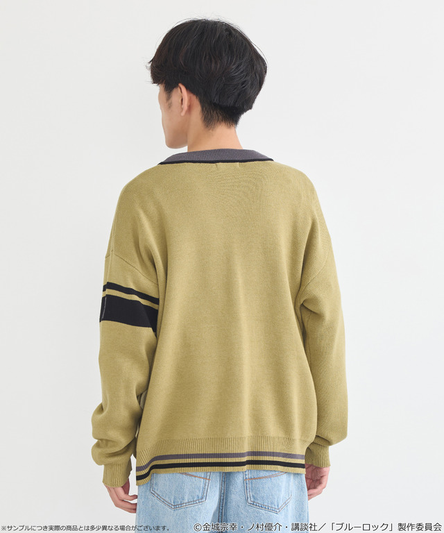 TVアニメ『ブルーロック』× earth music＆ecology Japan Label「ニットカーディガン 潔 世一 モデル＜グリーン＞」