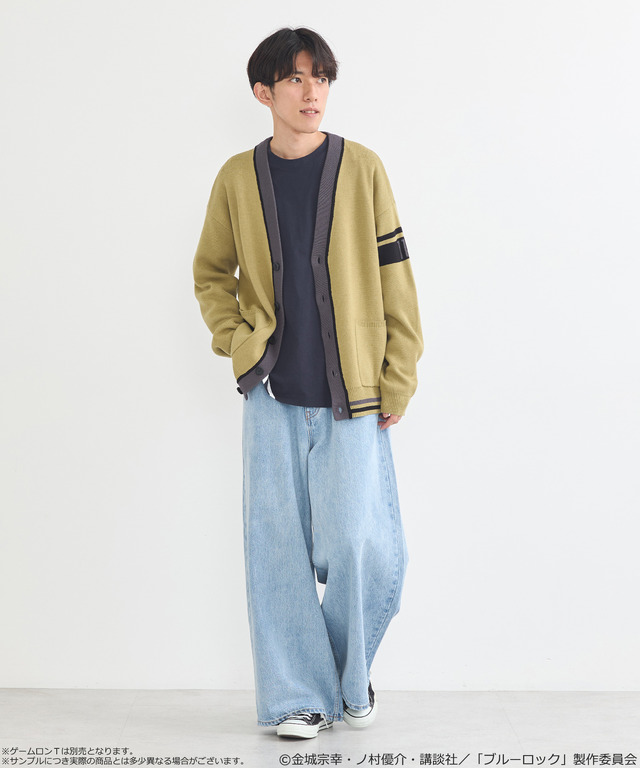 TVアニメ『ブルーロック』× earth music＆ecology Japan Label「ニットカーディガン 潔 世一 モデル＜グリーン＞」