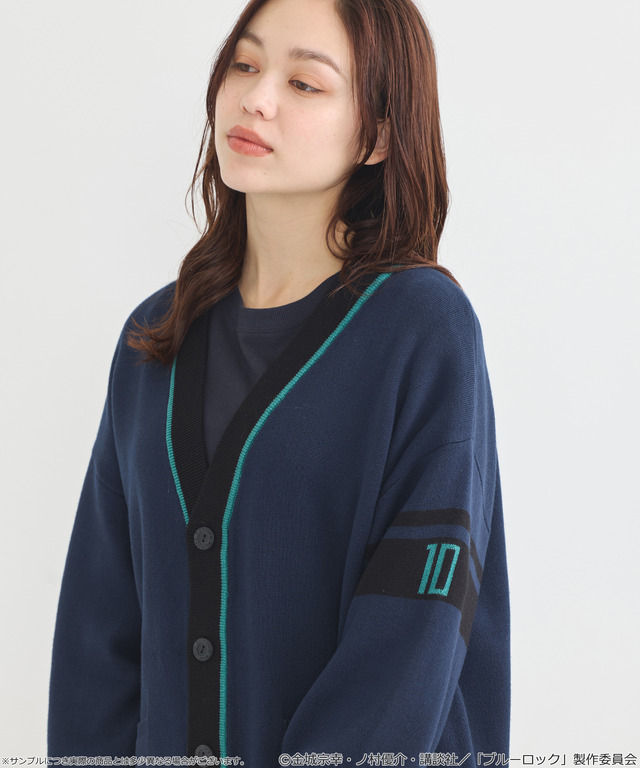 TVアニメ『ブルーロック』× earth music＆ecology Japan Label「ニットカーディガン 糸師 凛 モデル＜ターコイズブルー＞」