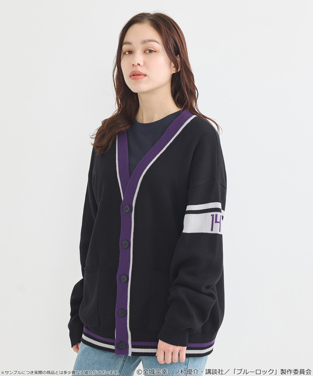 TVアニメ『ブルーロック』× earth music＆ecology Japan Label「ニットカーディガン 御影 玲王 モデル＜パープル＞」