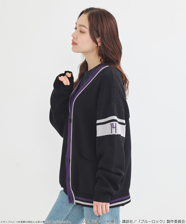 TVアニメ『ブルーロック』× earth music＆ecology Japan Label「ニットカーディガン 御影 玲王 モデル＜パープル＞」