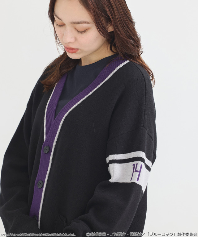 TVアニメ『ブルーロック』× earth music＆ecology Japan Label「ニットカーディガン 御影 玲王 モデル＜パープル＞」