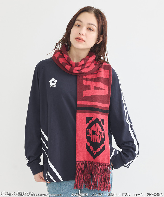 TVアニメ『ブルーロック』× earth music＆ecology Japan Label「サッカーマフラー 千切 豹馬 モデル＜ピンク＞」