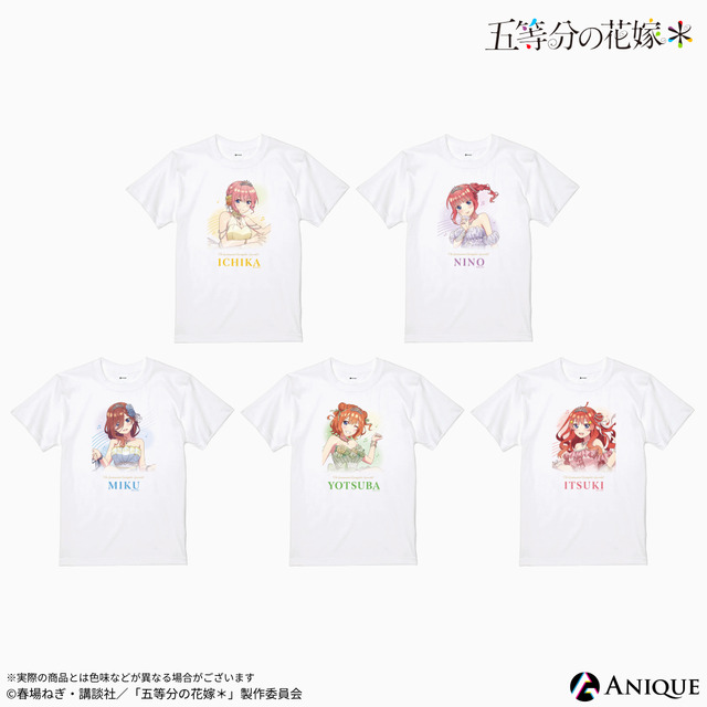 TVアニメ『五等分の花嫁＊』【クインテット】Tシャツ（C）春場ねぎ・講談社／「五等分の花嫁＊」製作委員会