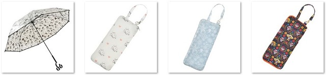 ディズニー「長傘 ビニール」1,500円 「折りたたみ傘ケース」各1,700円（C）Disney  （C）Disney/Pixar