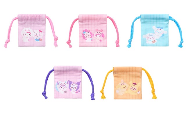 ちいかわ×サンリオキャラクターズ数量限定購入特典の「ミニ巾着」（C）nagano / chiikawa committee（C）025 SANRIO CO.,LTD.