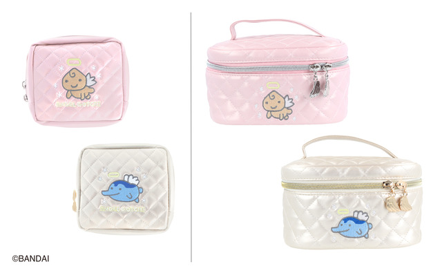 「てんしっちのたまごっち」文具雑貨シリーズの「キルティングポーチ」　「キルティングバニティポーチ」（C）BANDAI