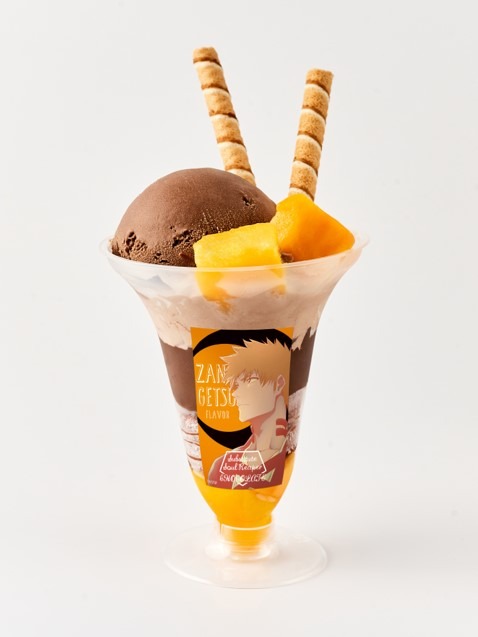 「BLEACH THE LOCUS OF BRAVE Ⅱ」コラボメニューの「マンゴーチョコパフェ-斬月-」（C）TITE KUBO/SHUEISHA（C）久保帯人／集英社・テレビ東京・ｄｅｎｔｓｕ・ぴえろ