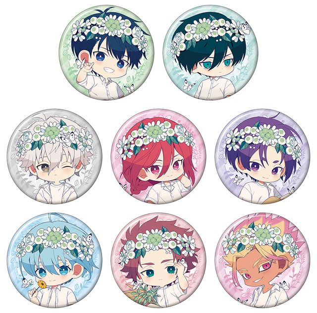 ブルーロック 潔世一 缶バッジ flower crown ブルーロック」花冠をつけた潔や凛たちが描き下ろし♪ 新作