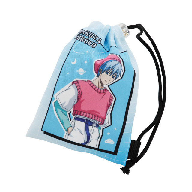 TVアニメ『黒子のバスケ』「黒子テツヤ KUROCORZET meets Y2K ショッパー風巾着ポーチ」（C）藤巻忠俊／集英社・黒子のバスケ製作委員会