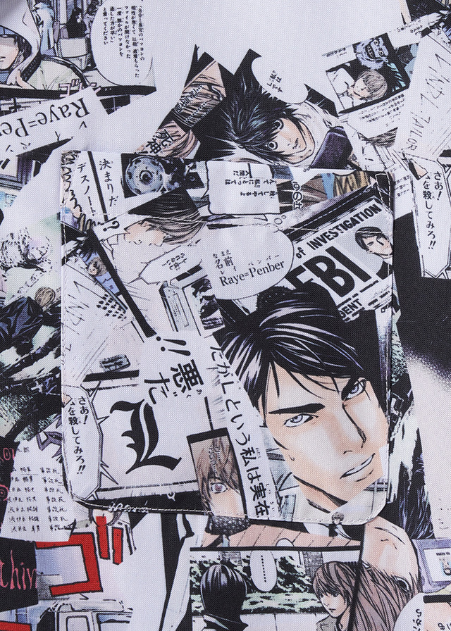 『DEATH NOTE』×グラニフ「記憶 パターン｜ビッグシルエットオープンカラーシャツ」（C）大場つぐみ・小畑健／集英社