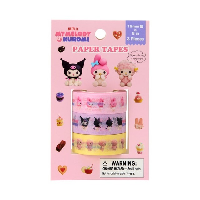 「Netflixオリジナルアニメ My Melody ＆ Kuromiデザインシリーズ」ペーパーテープセット（C）Netflix. Used with permission.（C）2025 SANRIO CO.,LTD.
