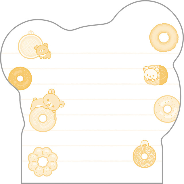 リラックマ×ミスタードーナツ「ダイカットクロスメモ」うら（C）MISDO 25（C）SAN-X