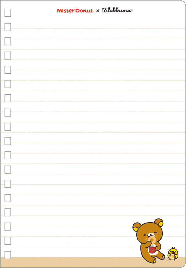リラックマ×ミスタードーナツ「B6SP ノート」（C）MISDO 25（C）SAN-X