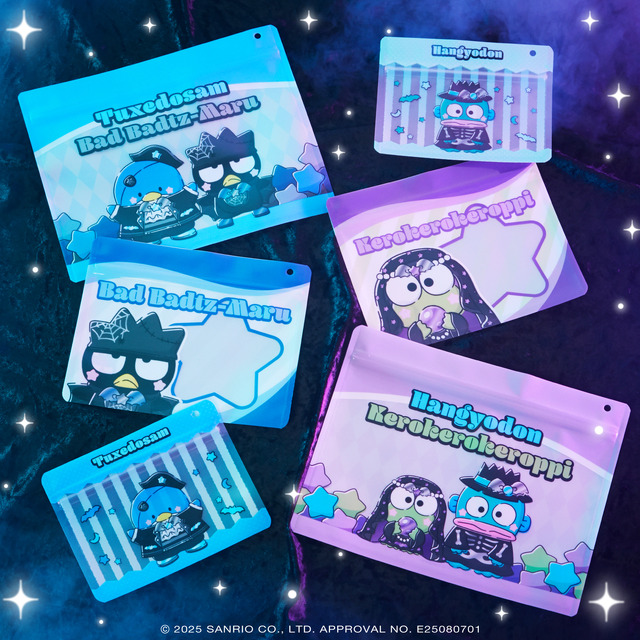Happyくじ「Sanrio characters Halloween 2025」ジッパーバックSET賞各種　イメージ（C）2025 SANRIO CO., LTD. APPROVAL NO. E25080701