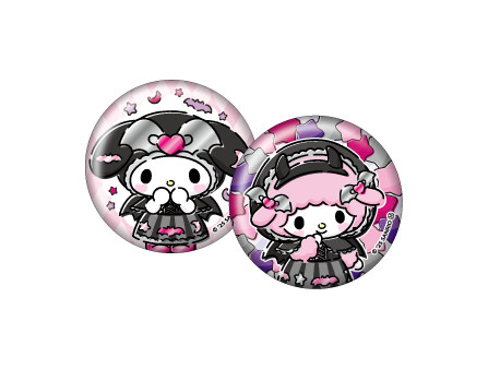 Happyくじ「Sanrio characters Halloween 2025」缶バッジSET賞：マイメロディ、マイスウィートピアノ（C）2025 SANRIO CO., LTD. APPROVAL NO. E25080701